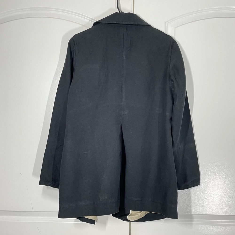 Coldwater Creek Black 100% Linen Open Longline Jacket size 6 - Picture 8 of 11